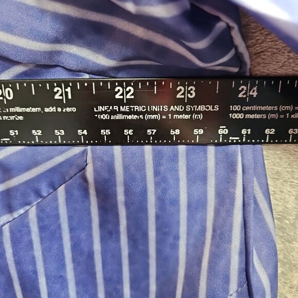 Unbranded Women's Top 5x Blue White Stripe pullover vneck blouse - Picture 7 of 9